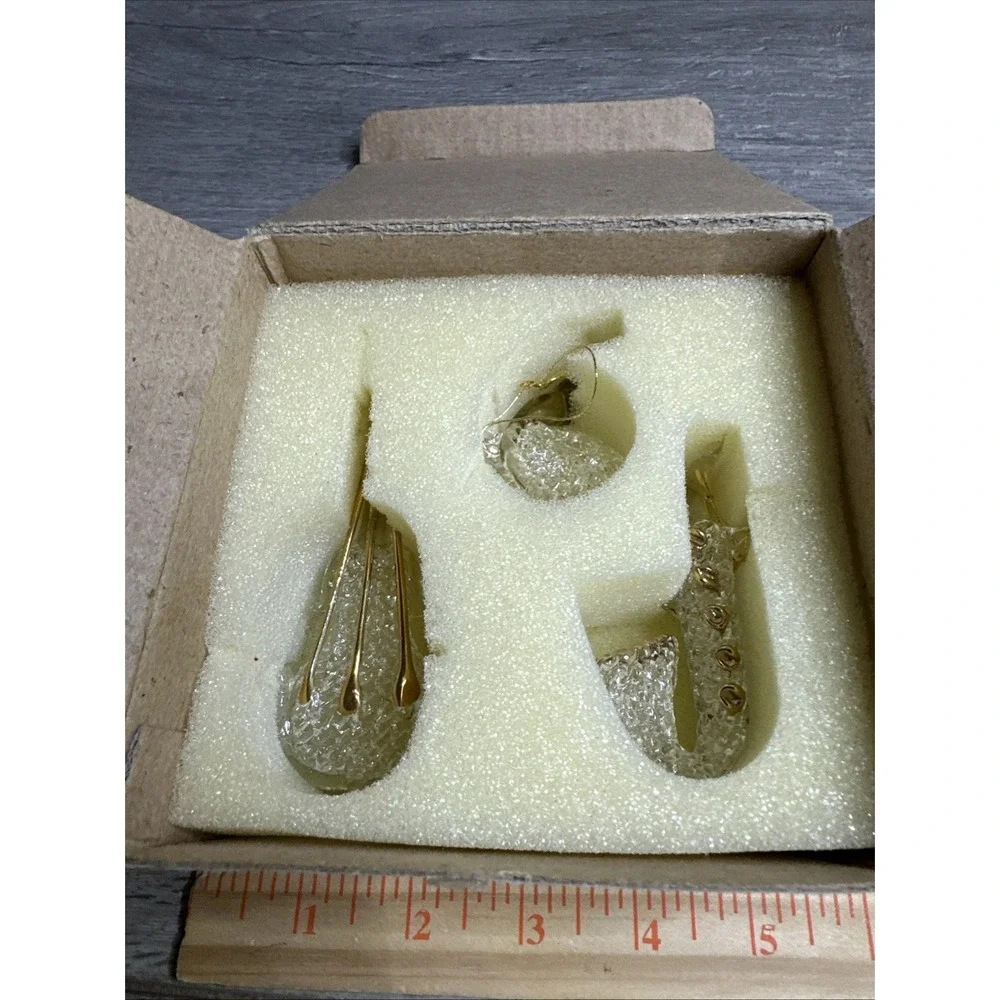 Christmas musical‎ instruments ornaments set Of three glass/gold